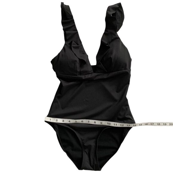 SEA LEVEL Black Frill One-Piece Swimsuit! - Picture 4 of 7